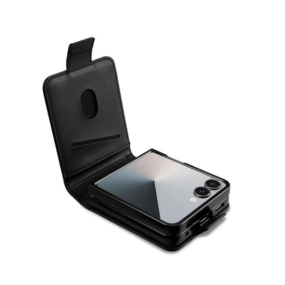 For Galaxy Z Flip8 5G AZNS Magnetic Calf Texture Flip Leather Phone Case(Black)