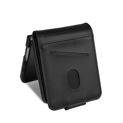For Galaxy Z Flip8 5G AZNS Magnetic Calf Texture Flip Leather Phone Case(Black)