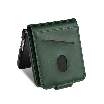 For Galaxy Z Flip8 5G AZNS Magnetic Calf Texture Flip Leather Phone Case(Dark Green)