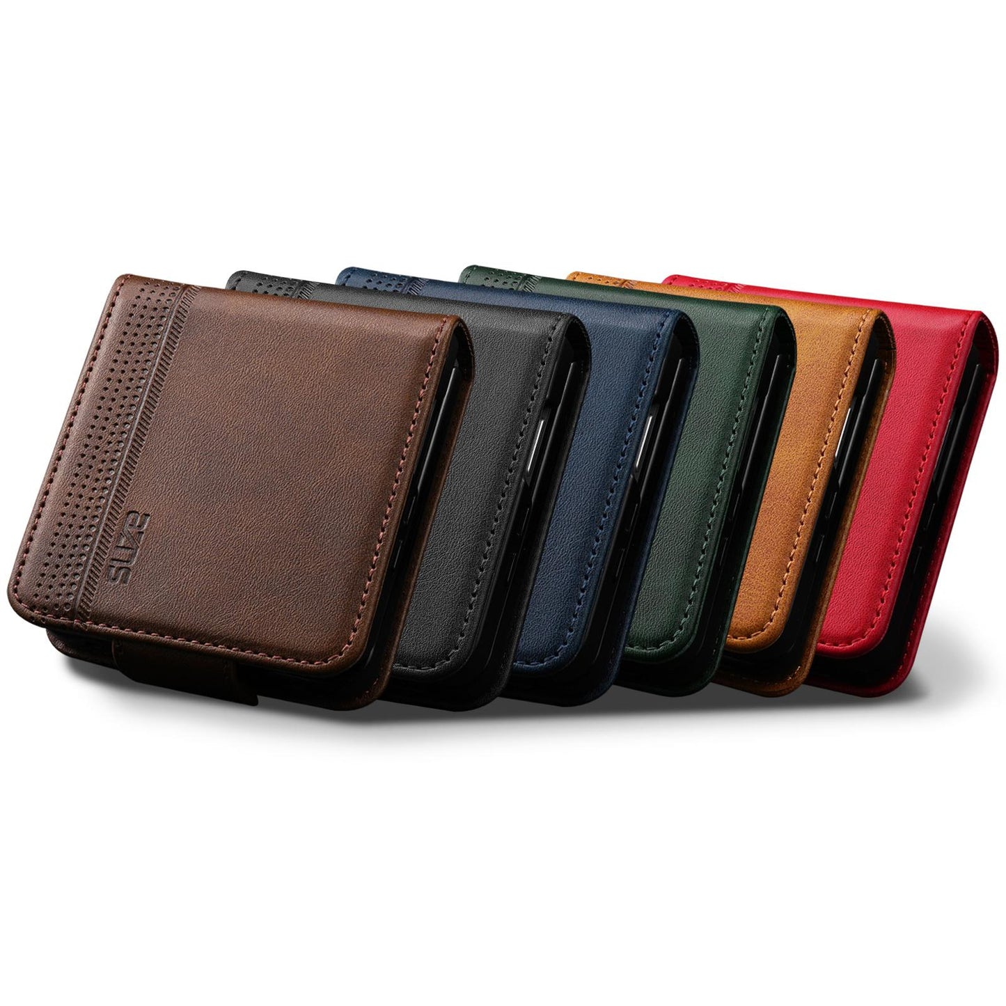 For Galaxy Z Flip8 5G AZNS Magnetic Calf Texture Flip Leather Phone Case(Dark Blue)