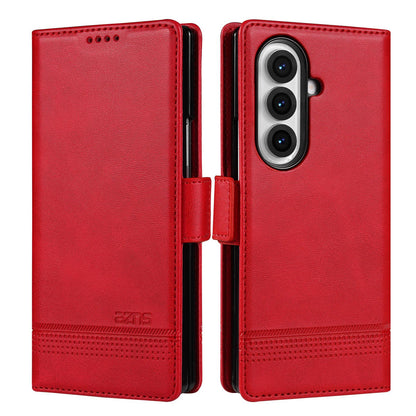 For Galaxy Z Fold8 Ultra 5G AZNS Magnetic Calf Texture Flip Leather Phone Case(Red)