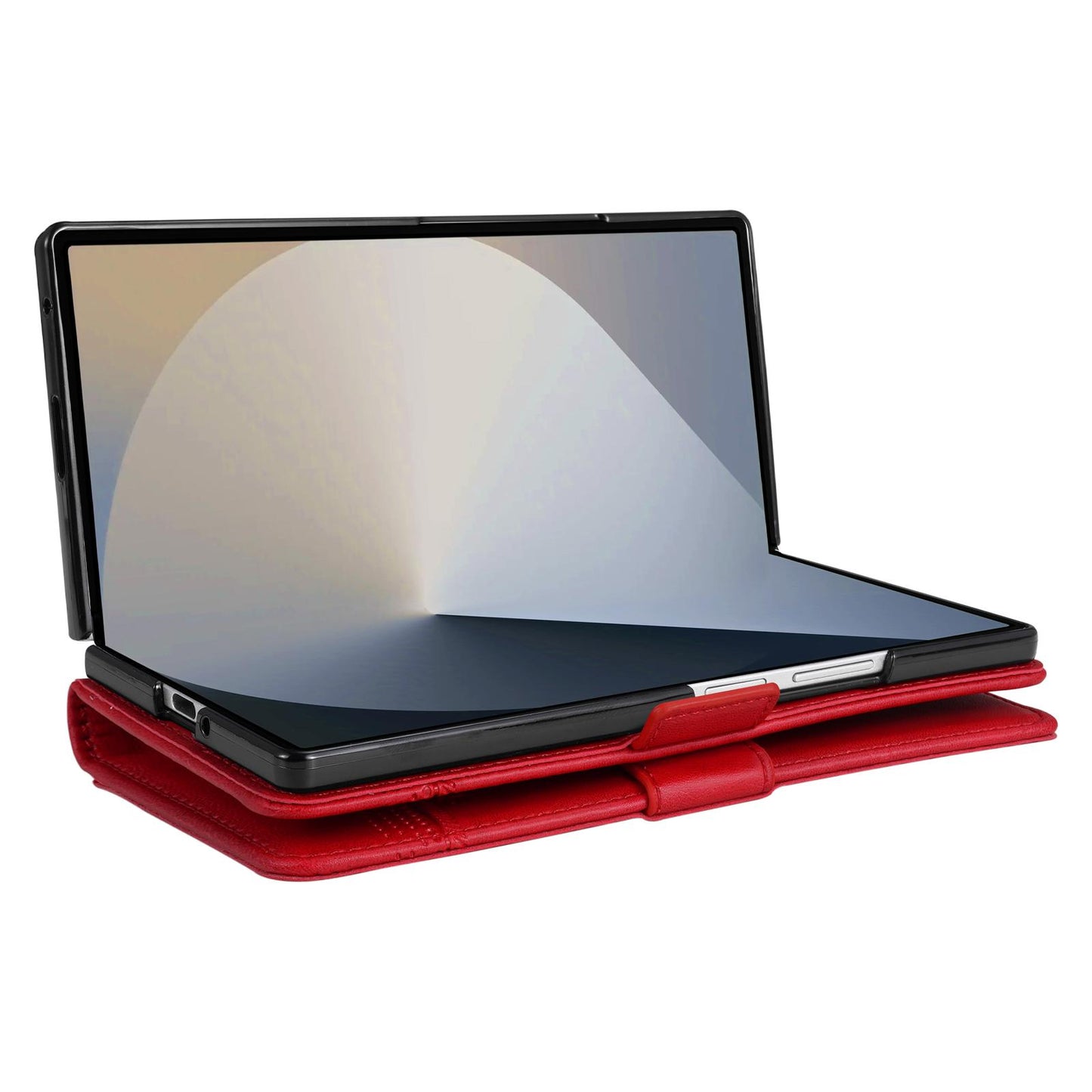 For Galaxy Z Fold8 Ultra 5G AZNS Magnetic Calf Texture Flip Leather Phone Case(Red)