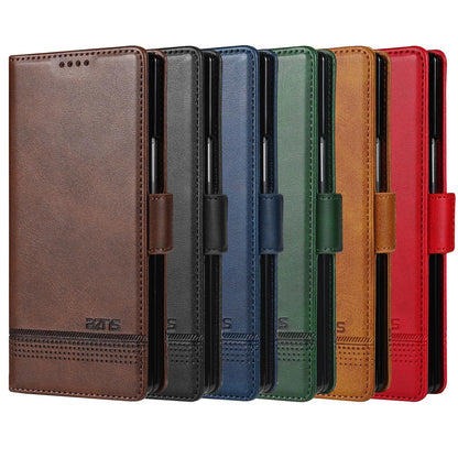 For Galaxy Z Fold8 Ultra 5G AZNS Magnetic Calf Texture Flip Leather Phone Case(Red)