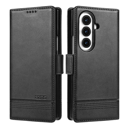 For Galaxy Z Fold8 Ultra 5G AZNS Magnetic Calf Texture Flip Leather Phone Case(Black)