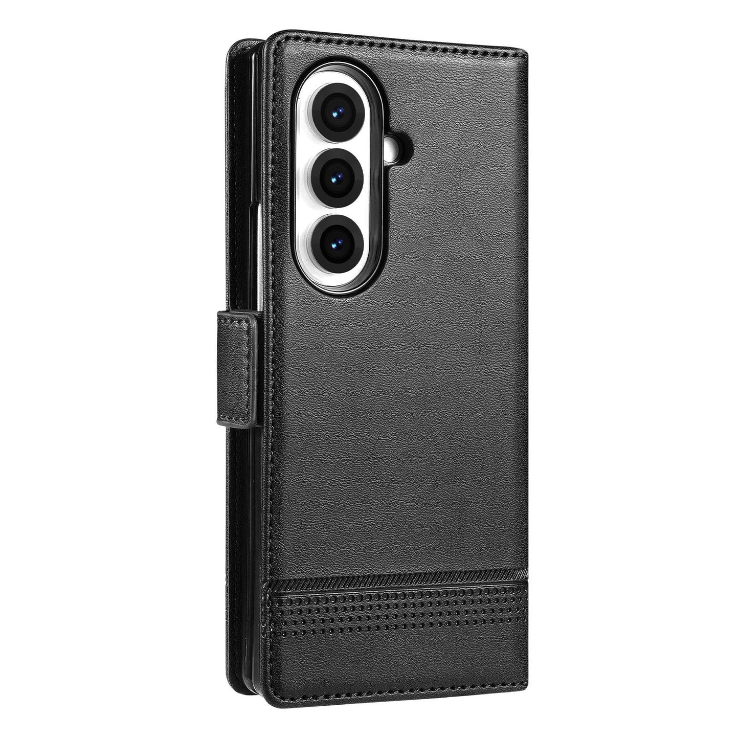For Galaxy Z Fold8 Ultra 5G AZNS Magnetic Calf Texture Flip Leather Phone Case(Black)