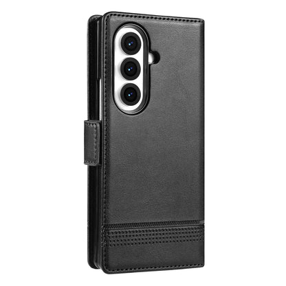 For Galaxy Z Fold8 Ultra 5G AZNS Magnetic Calf Texture Flip Leather Phone Case(Black)