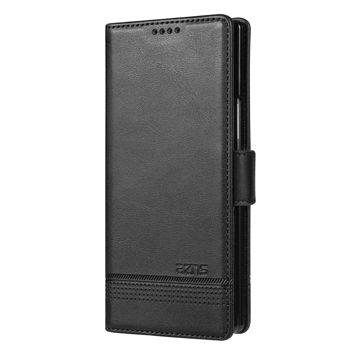 For Galaxy Z Fold8 Ultra 5G AZNS Magnetic Calf Texture Flip Leather Phone Case(Black)