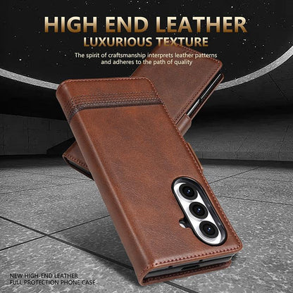 For Galaxy Z Fold8 Ultra 5G AZNS Magnetic Calf Texture Flip Leather Phone Case(Black)