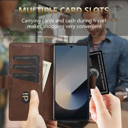 For Galaxy Z Fold8 Ultra 5G AZNS Magnetic Calf Texture Flip Leather Phone Case(Black)