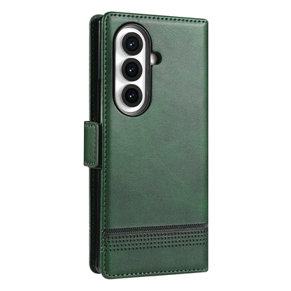 For Galaxy Z Fold8 Ultra 5G AZNS Magnetic Calf Texture Flip Leather Phone Case(Dark Green)