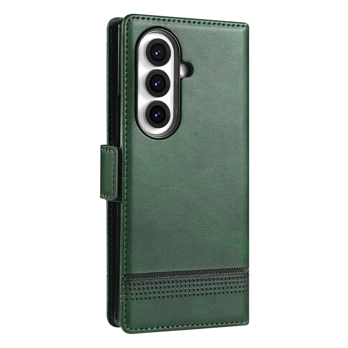 For Galaxy Z Fold8 Ultra 5G AZNS Magnetic Calf Texture Flip Leather Phone Case - Dark Green - EDA004950708C