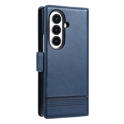 For Galaxy Z Fold8 Ultra 5G AZNS Magnetic Calf Texture Flip Leather Phone Case(Dark Blue)
