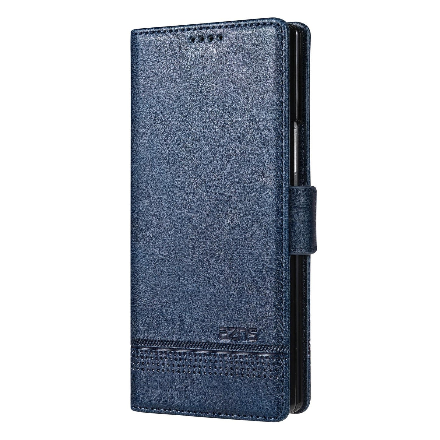 For Galaxy Z Fold8 Ultra 5G AZNS Magnetic Calf Texture Flip Leather Phone Case(Dark Blue)