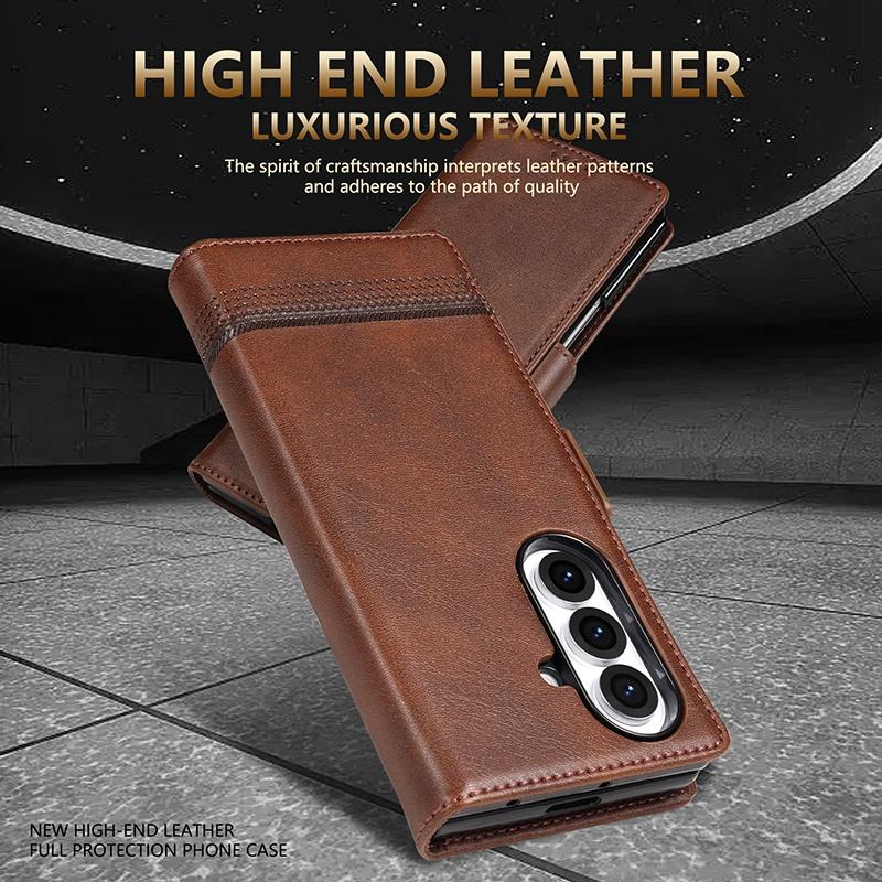For Galaxy Z Fold8 Ultra 5G AZNS Magnetic Calf Texture Flip Leather Phone Case(Light Brown)