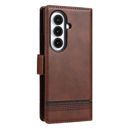 For Galaxy Z Fold8 Ultra 5G AZNS Magnetic Calf Texture Flip Leather Phone Case(Dark Brown)