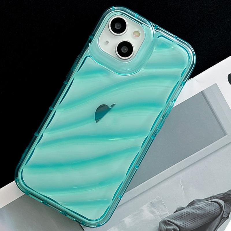 For iPhone 18 Pro Max Waves TPU Phone Case - Blue - EDA004956019A