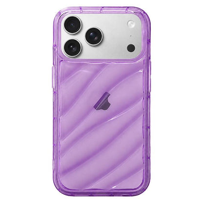 For iPhone 18 Pro Waves TPU Phone Case - Purple - EDA004956020D