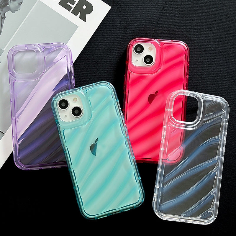 For iPhone 17 Pro Max Waves TPU Phone Case - Blue - EDA004956016A