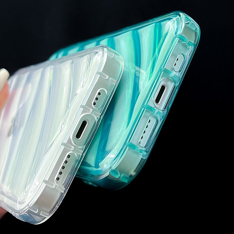 For iPhone 17 Pro Max Waves TPU Phone Case - Blue - EDA004956016A