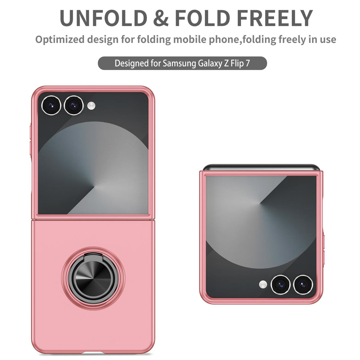 For Galaxy Z Flip8 5G Armor Ring Holder Phone Case - Pink - EDA004969907A