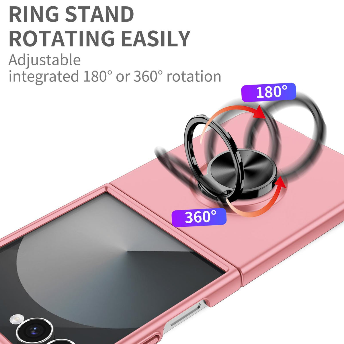 For Galaxy Z Flip8 5G Armor Ring Holder Phone Case - Pink - EDA004969907A