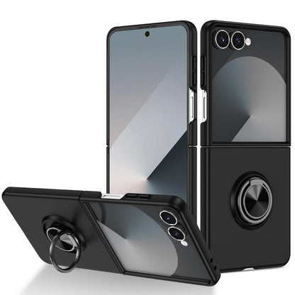 For Galaxy Z Flip8 5G Armor Ring Holder Phone Case - Black - EDA004969907B