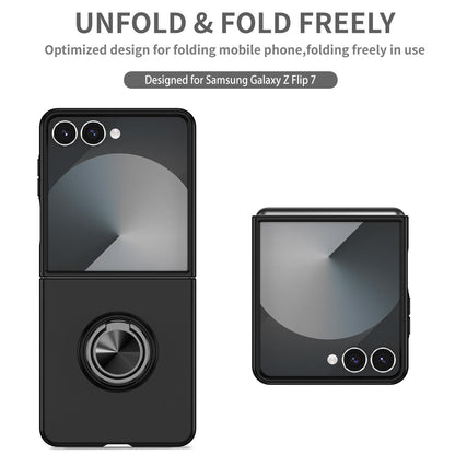 For Galaxy Z Flip8 5G Armor Ring Holder Phone Case - Black - EDA004969907B