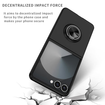 For Galaxy Z Flip8 5G Armor Ring Holder Phone Case - Black - EDA004969907B