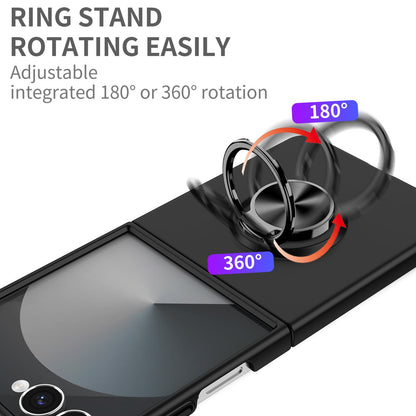 For Galaxy Z Flip8 5G Armor Ring Holder Phone Case - Black - EDA004969907B