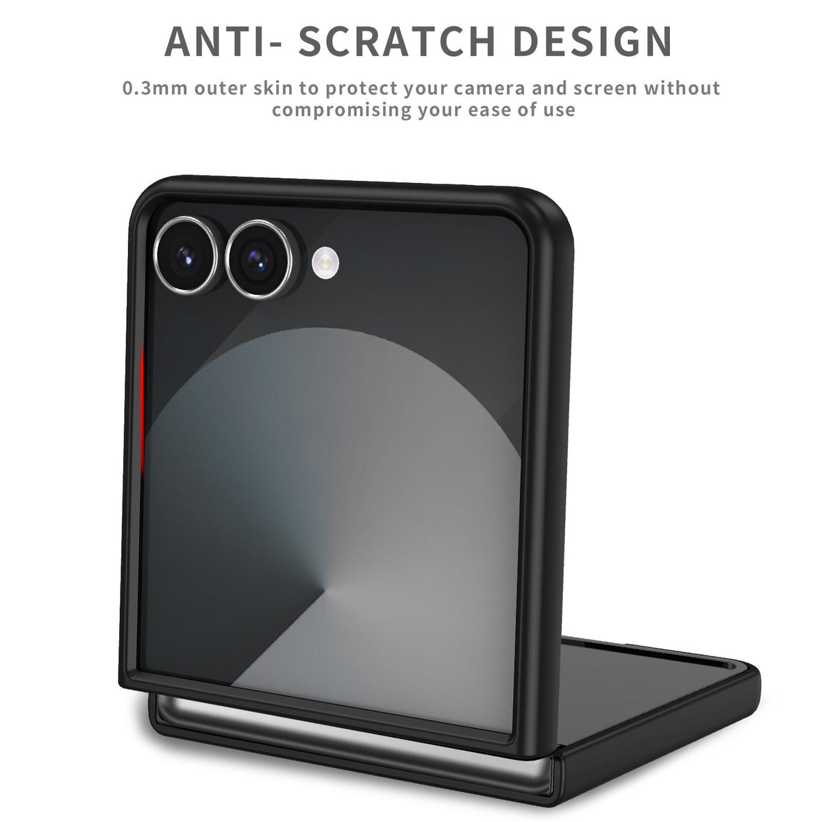 For Galaxy Z Flip8 5G Armor Ring Holder Phone Case - Black - EDA004969907B