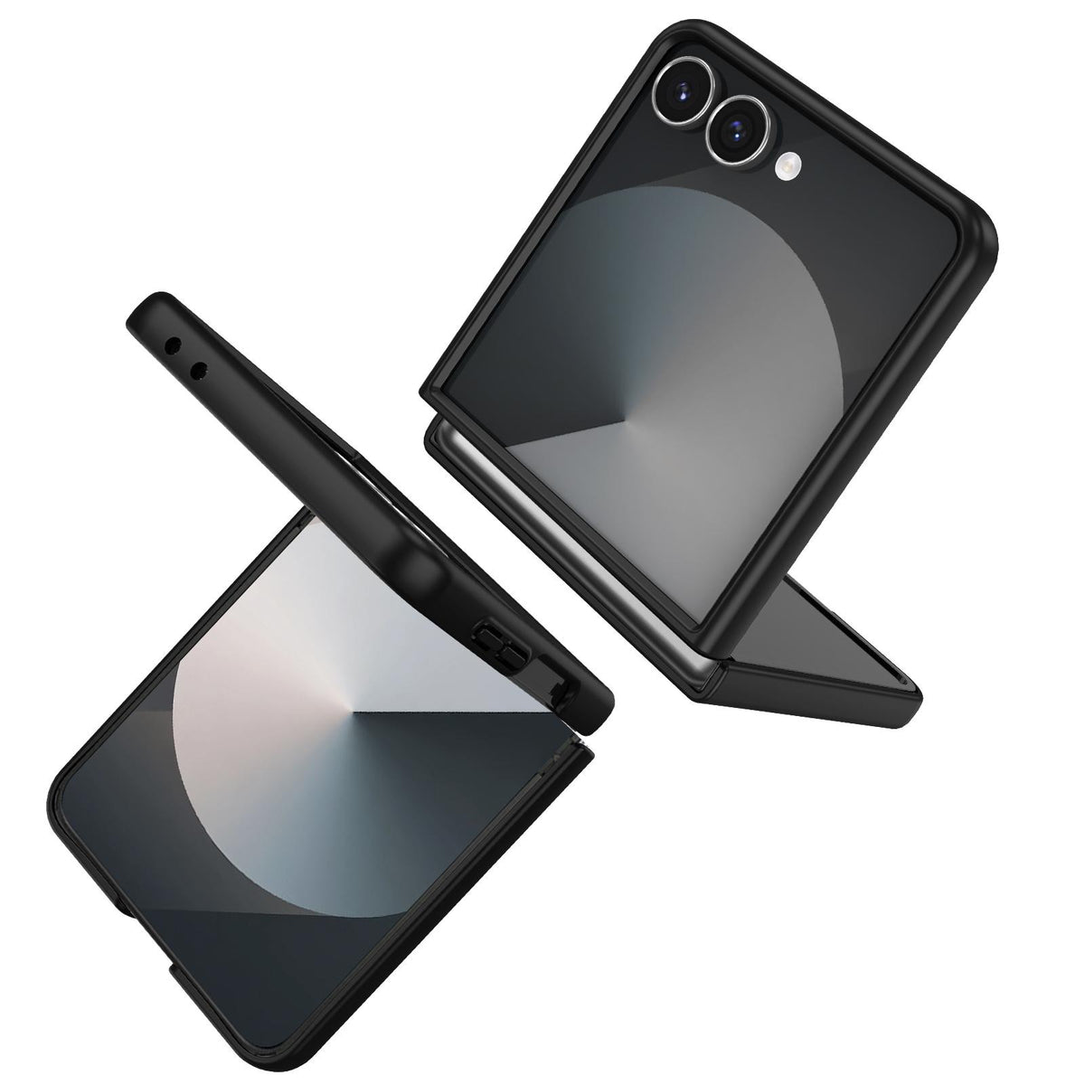 For Galaxy Z Flip8 5G Armor Ring Holder Phone Case - Black - EDA004969907B
