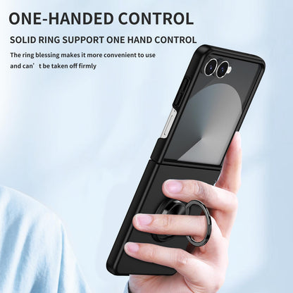 For Galaxy Z Flip8 5G Armor Ring Holder Phone Case - Black - EDA004969907B
