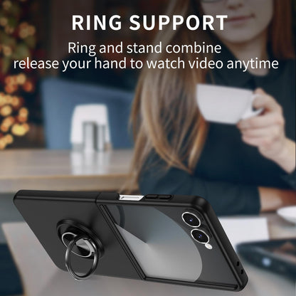 For Galaxy Z Flip8 5G Armor Ring Holder Phone Case - Black - EDA004969907B