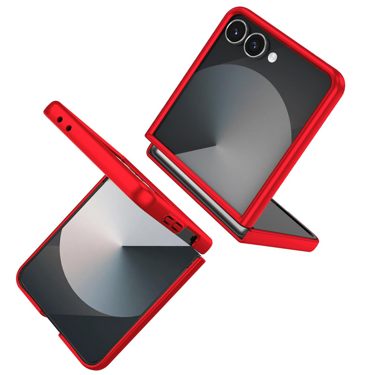 For Galaxy Z Flip8 5G Armor Ring Holder Phone Case - Red - EDA004969907C