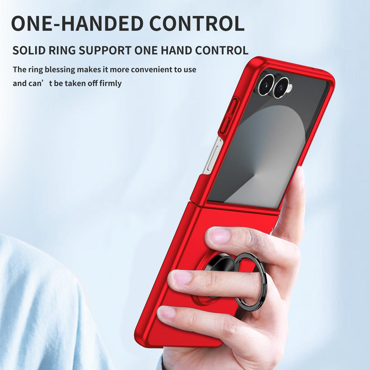 For Galaxy Z Flip8 5G Armor Ring Holder Phone Case - Red - EDA004969907C