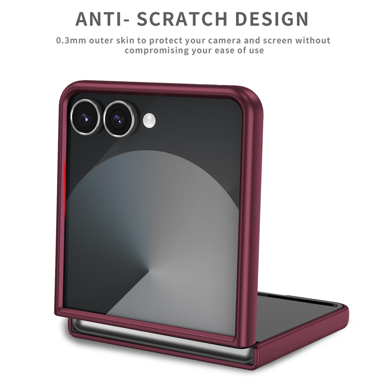 For Galaxy Z Flip8 5G Armor Ring Holder Phone Case - Wine Red - EDA004969907D