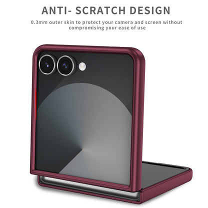 For Galaxy Z Flip8 5G Armor Ring Holder Phone Case - Wine Red - EDA004969907D