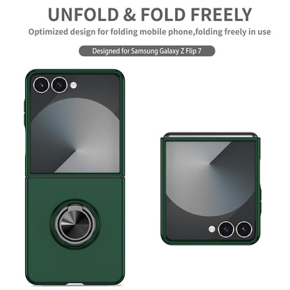 For Galaxy Z Flip8 5G Armor Ring Holder Phone Case - Dark Green - EDA004969907E