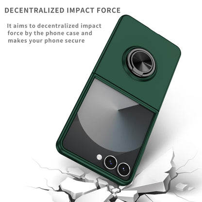 For Galaxy Z Flip8 5G Armor Ring Holder Phone Case - Dark Green - EDA004969907E