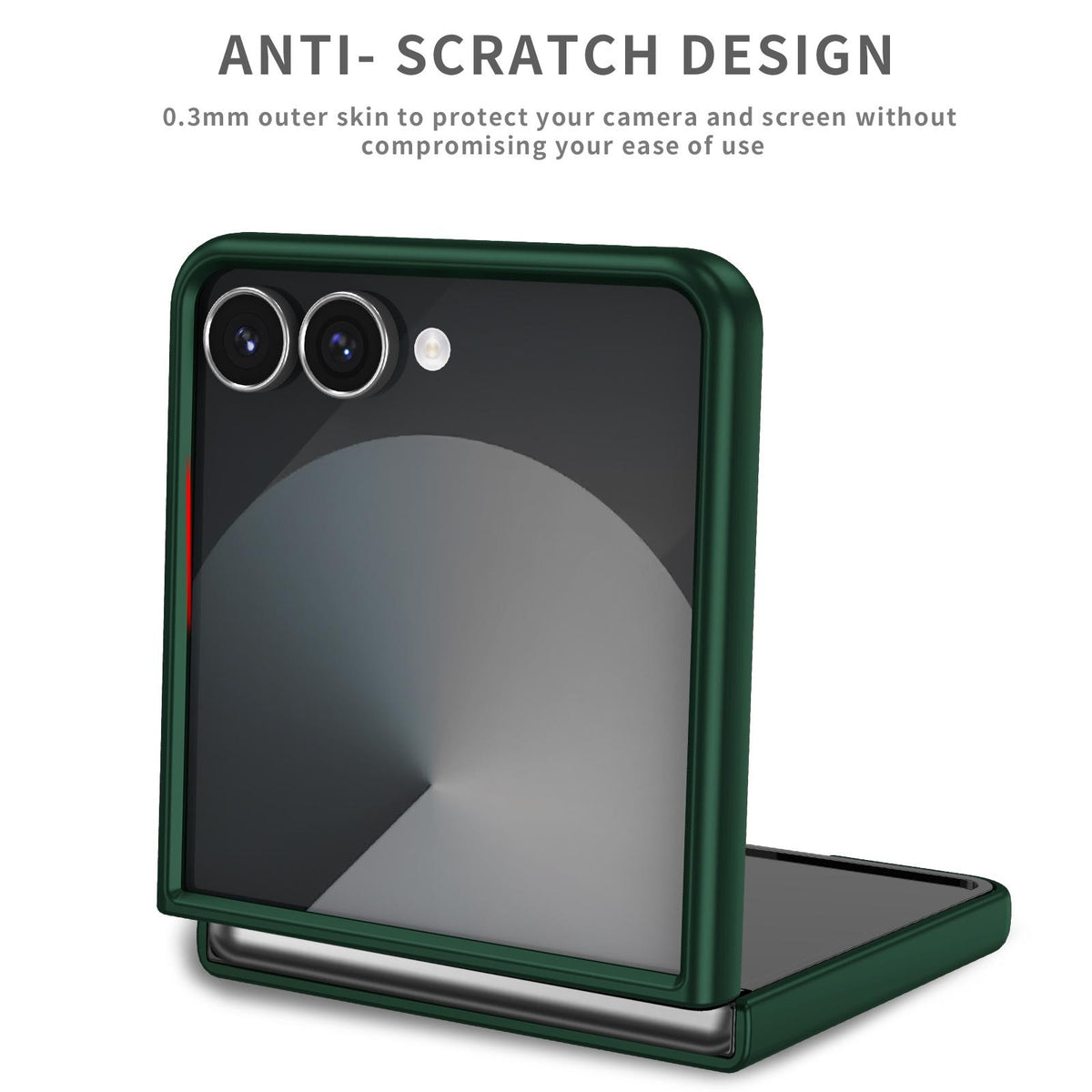 For Galaxy Z Flip8 5G Armor Ring Holder Phone Case - Dark Green - EDA004969907E