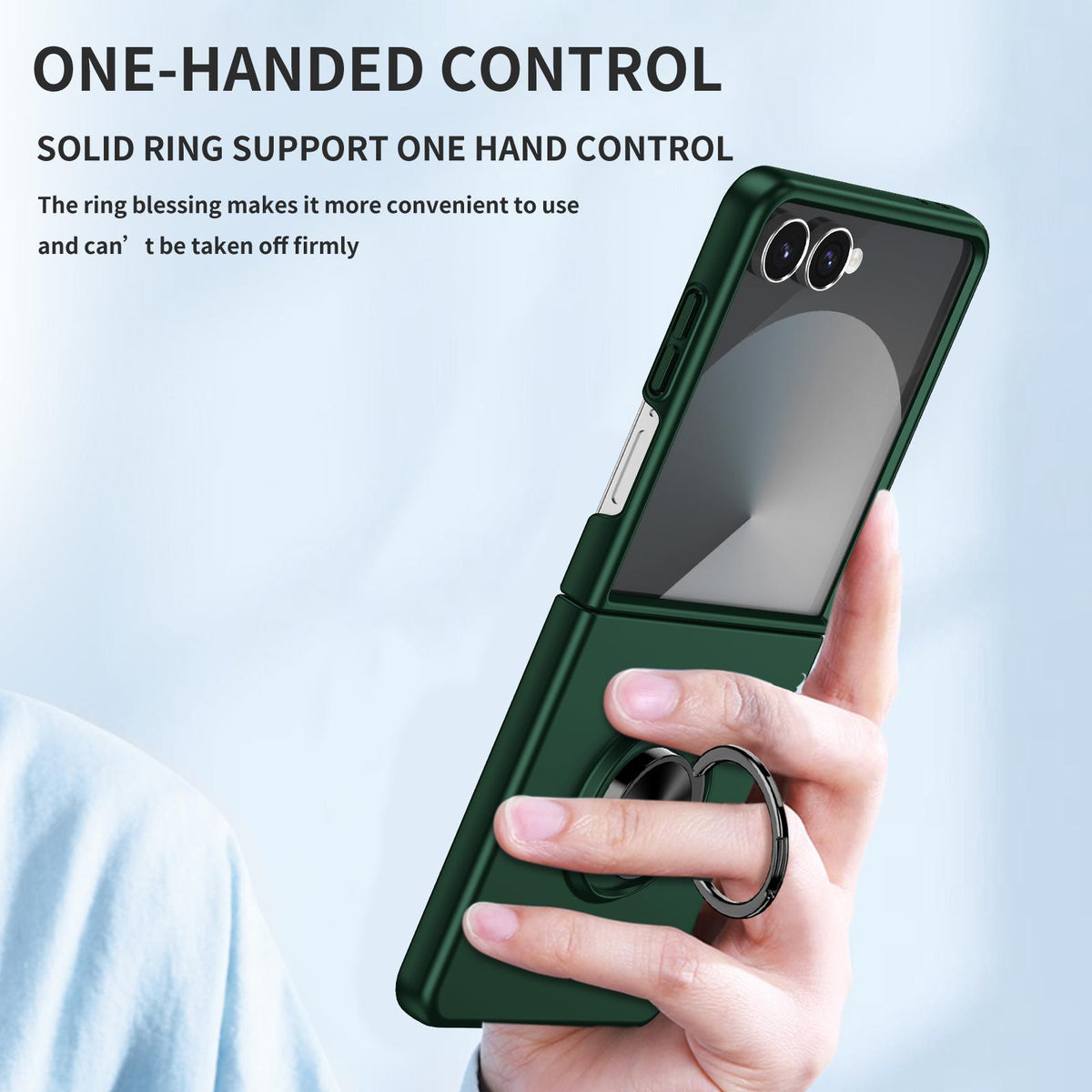 For Galaxy Z Flip8 5G Armor Ring Holder Phone Case - Dark Green - EDA004969907E