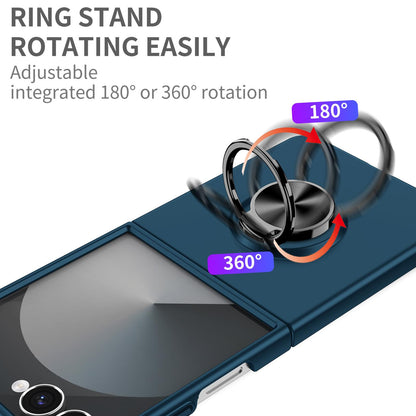 For Galaxy Z Flip8 5G Armor Ring Holder Phone Case - Dark Blue - EDA004969907F