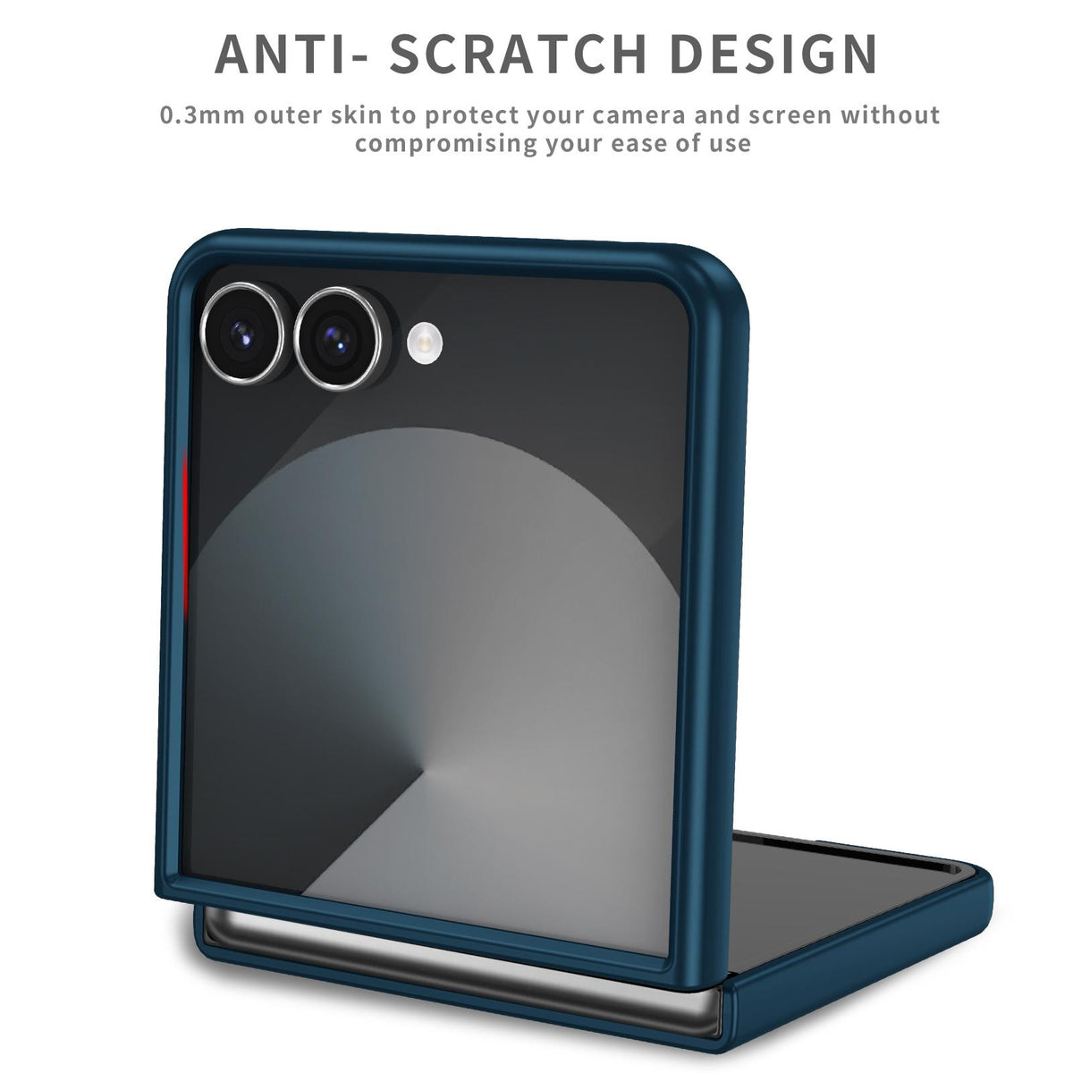 For Galaxy Z Flip8 5G Armor Ring Holder Phone Case - Dark Blue - EDA004969907F