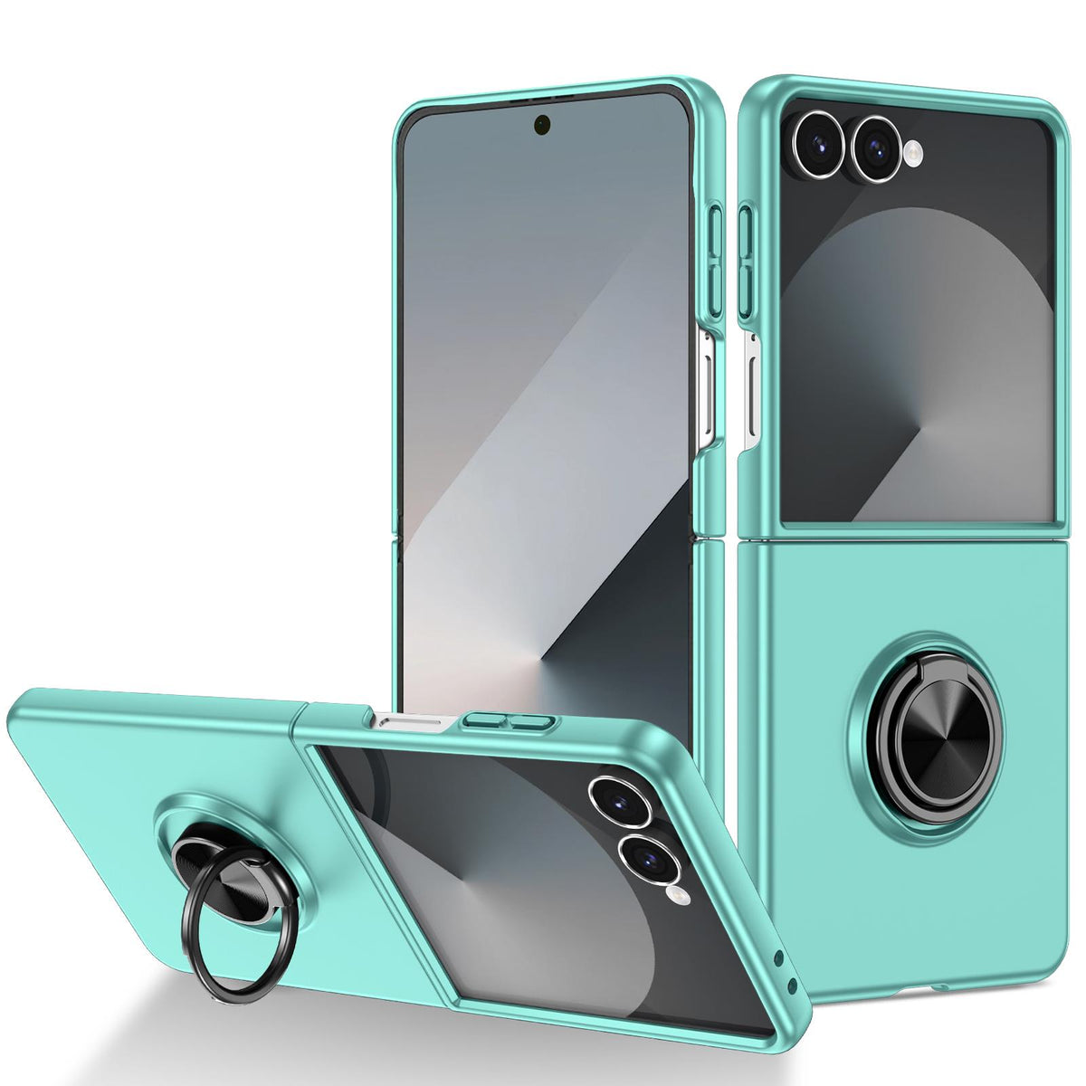 For Galaxy Z Flip8 5G Armor Ring Holder Phone Case - Sky Blue - EDA004969907G