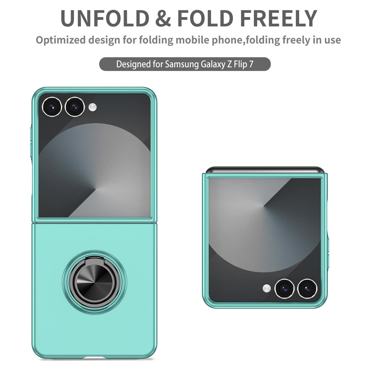 For Galaxy Z Flip8 5G Armor Ring Holder Phone Case - Sky Blue - EDA004969907G