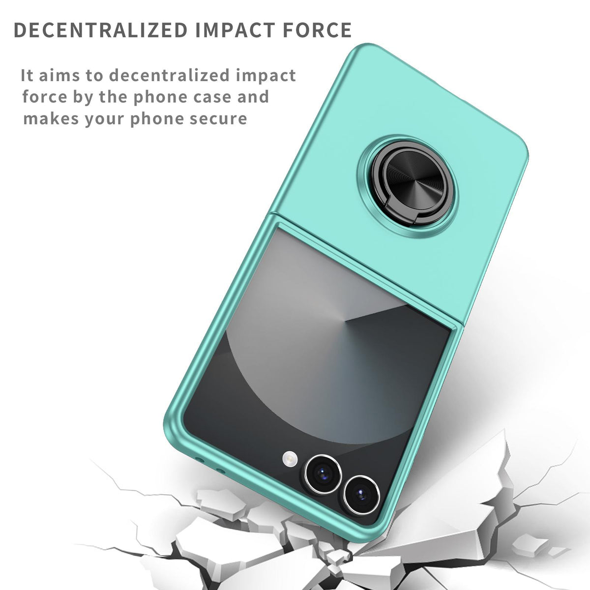 For Galaxy Z Flip8 5G Armor Ring Holder Phone Case - Sky Blue - EDA004969907G