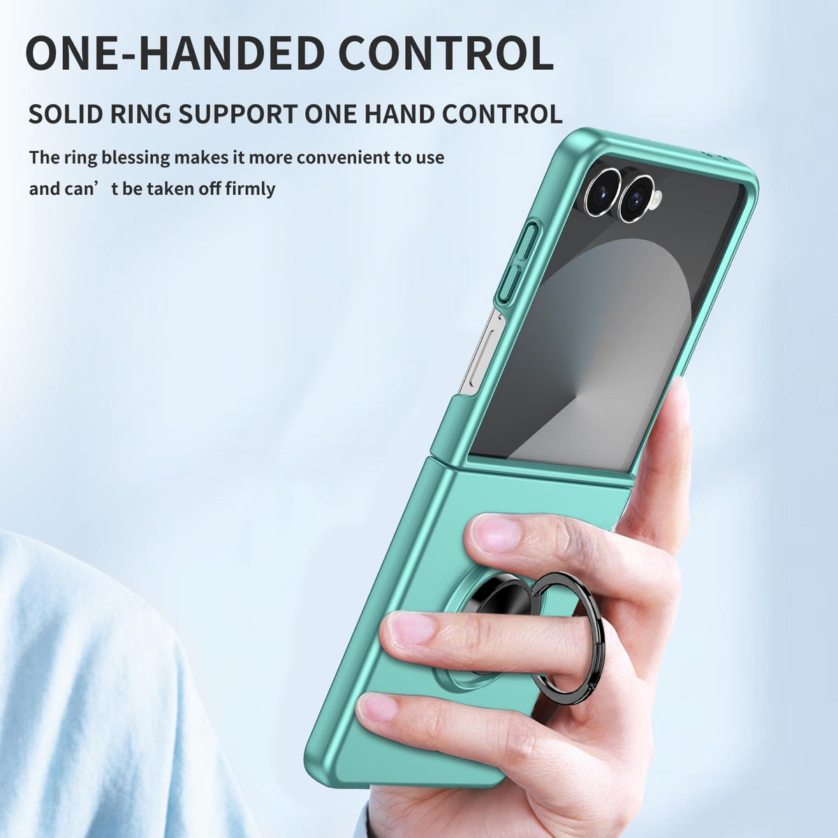 For Galaxy Z Flip8 5G Armor Ring Holder Phone Case - Sky Blue - EDA004969907G