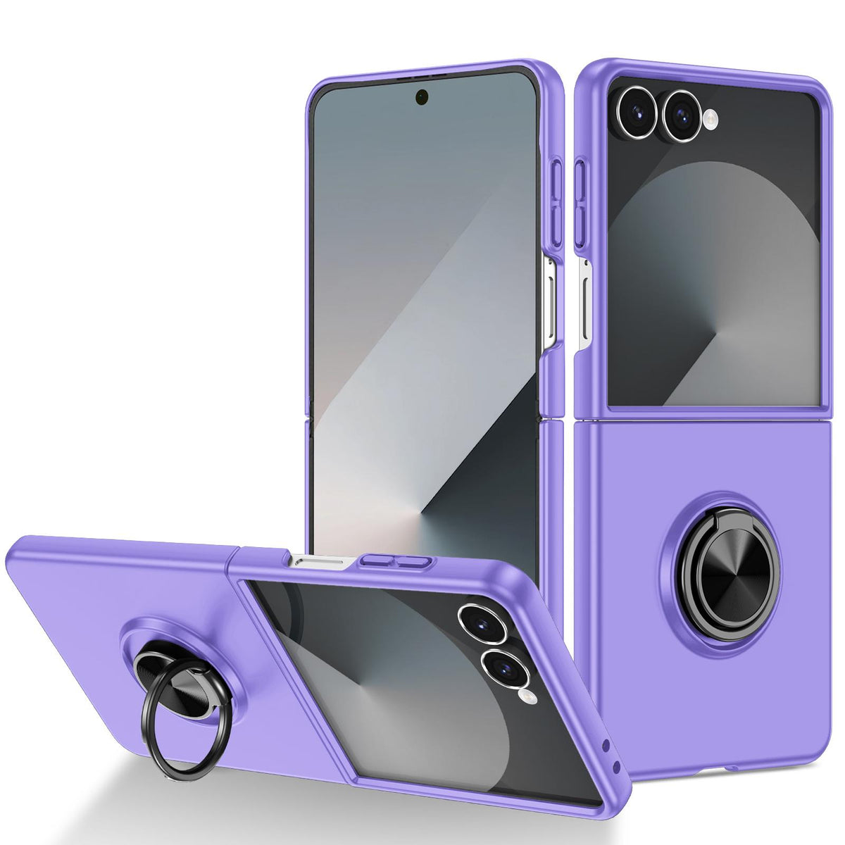 For Galaxy Z Flip8 5G Armor Ring Holder Phone Case - Purple - EDA004969907H