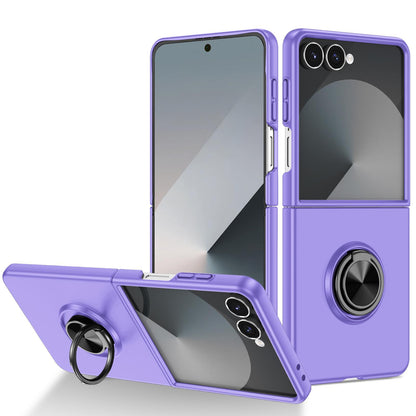 For Galaxy Z Flip8 5G Armor Ring Holder Phone Case - Purple - EDA004969907H