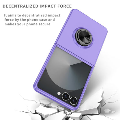 For Galaxy Z Flip8 5G Armor Ring Holder Phone Case - Purple - EDA004969907H